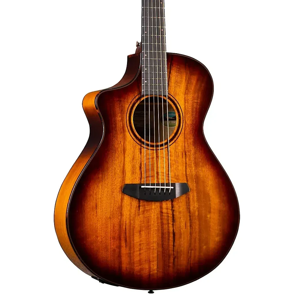 Breedlove Pursuit Exotic Myrtlewood Left-Handed Concert A/E Guitar Tiger's Eye