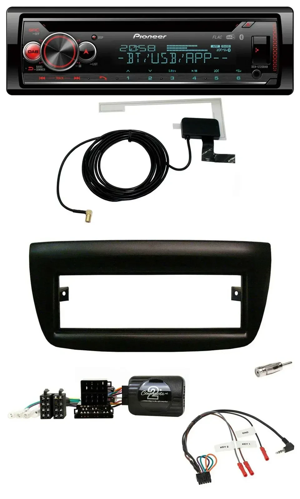 Автомагнитола для Fiat Doblo 2012–2015 Pioneer DAB, CD, USB, Bluetooth, черный