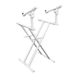 Odyssey LTBXS2WHT Luxe Series White Dual Tier X-Stand 2 For DJ Coffins idjnow