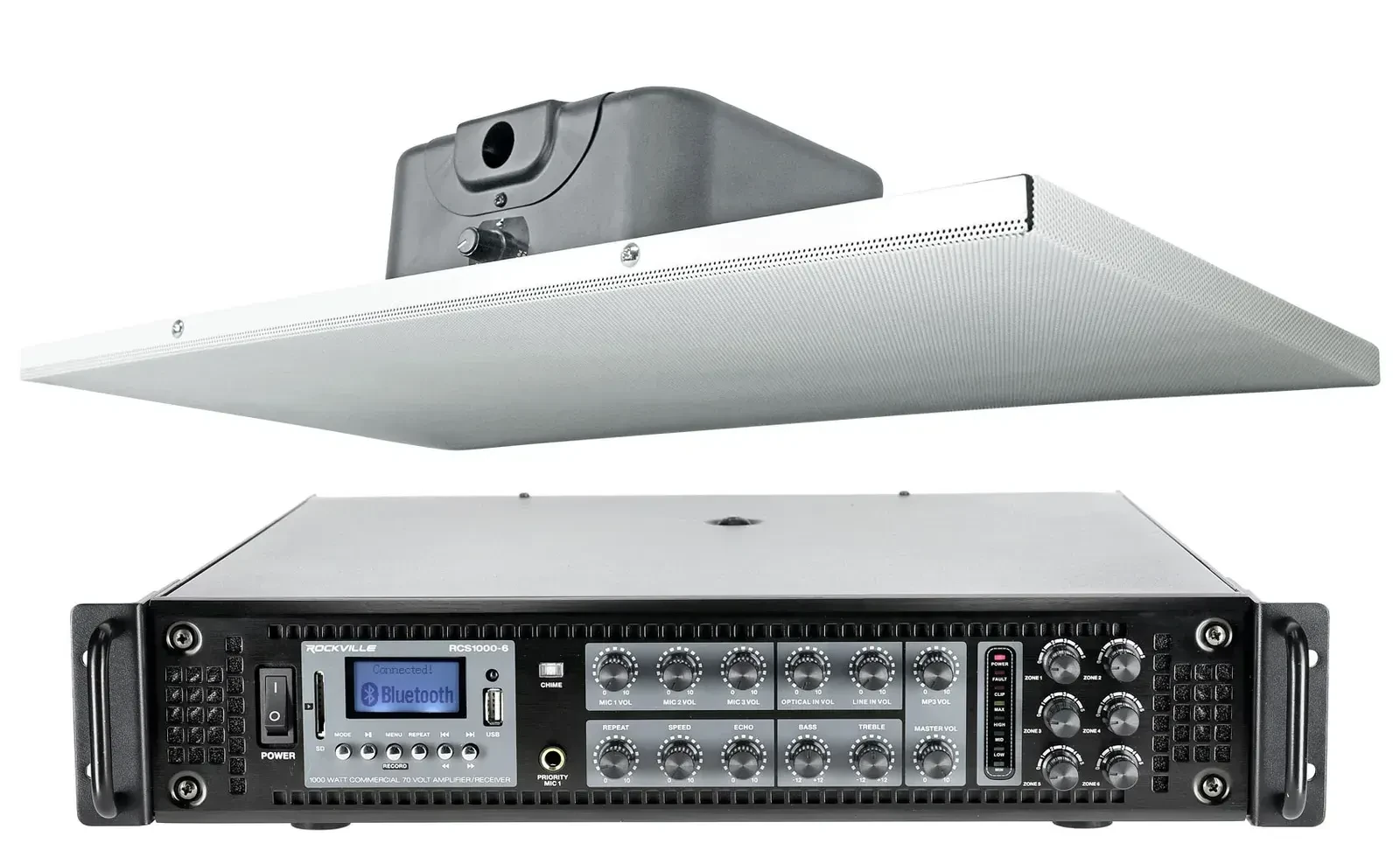 Система озвучивания для помещений Rockville DCS6T+RCS1000-6 70V, потолочные 24" x 12" (набор, 100 шт.)