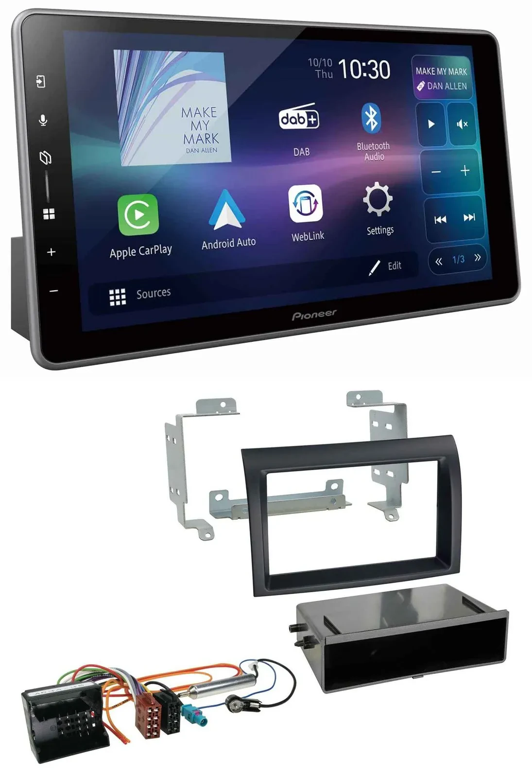 Автомагнитола Pioneer Bluetooth USB DAB MP3 для Citroen Jumper (Quadlock, 2006–2011), черный