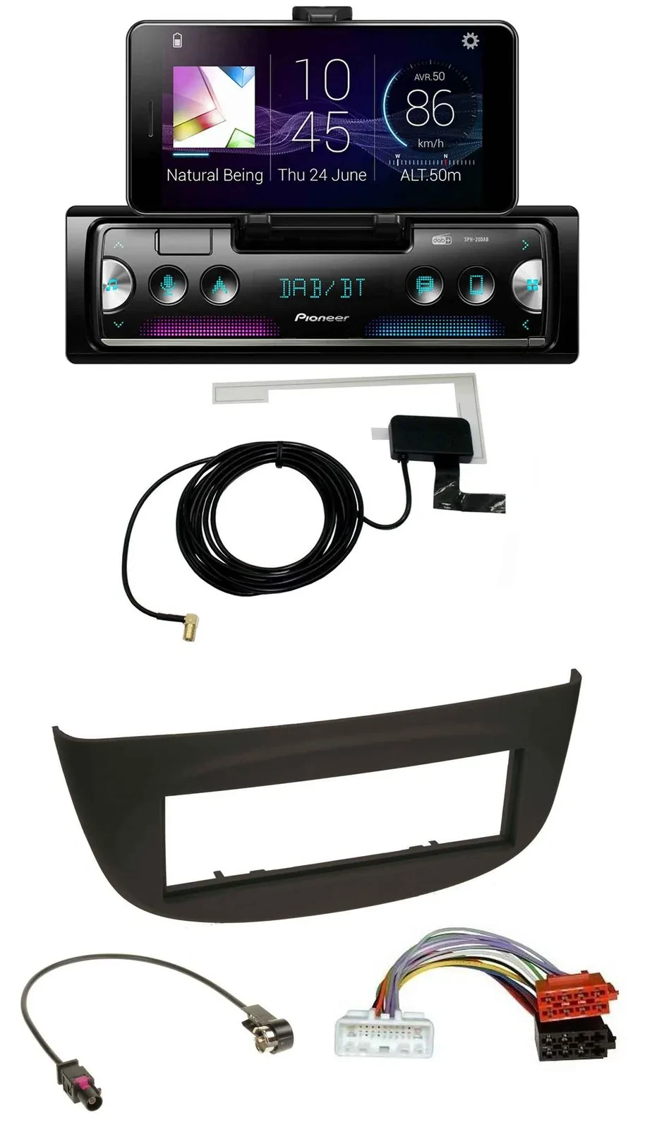 Автомагнитола Pioneer для Renault Twingo (с 2015) DAB, Bluetooth, MP3, USB черная