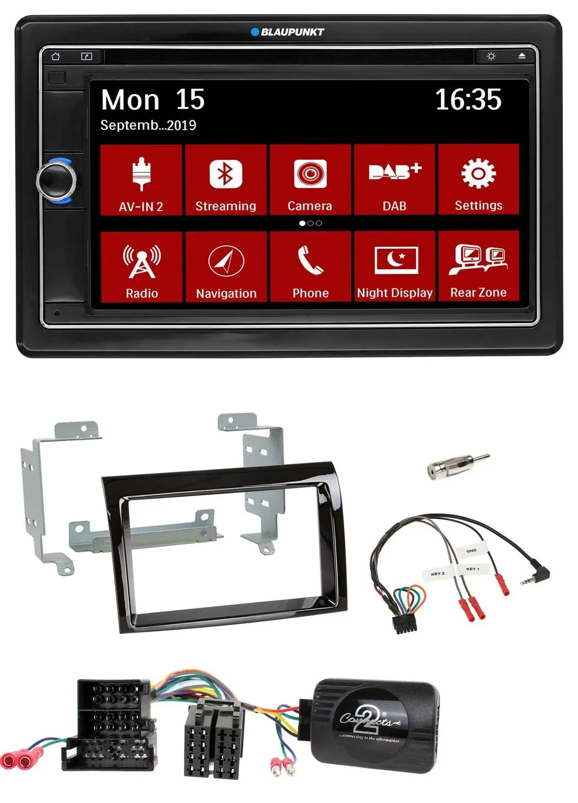 Автомагнитола Blaupunkt 2DIN USB DAB Bluetooth навигация TMC для Fiat Peugeot Citroen