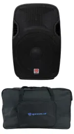 Rockville SPGN154 15" 1600 Watt DJ PA Speakers 4-Ohm+Weatherproof Speaker Bag