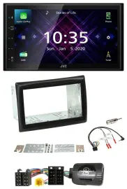 Автомагнитола JVC 2DIN, DAB, Bluetooth, USB для Renault Megane II (2005–2008), с поддержкой управления с руля