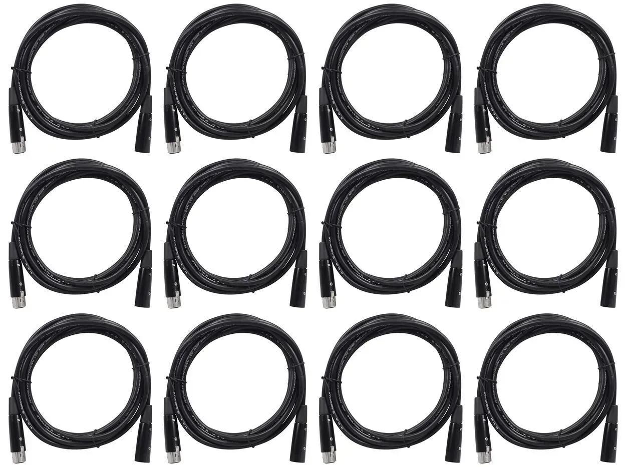 DMX-кабель Rockville RDX5M10 Black 3 м (12 штук)