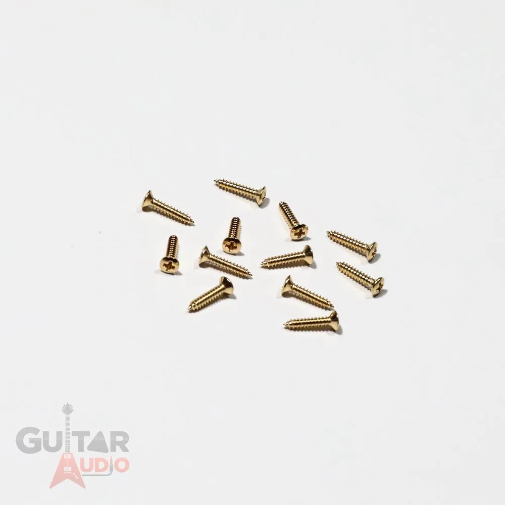 Genuine Gretsch Bezel Screws 0435G, Gold, 12-pack