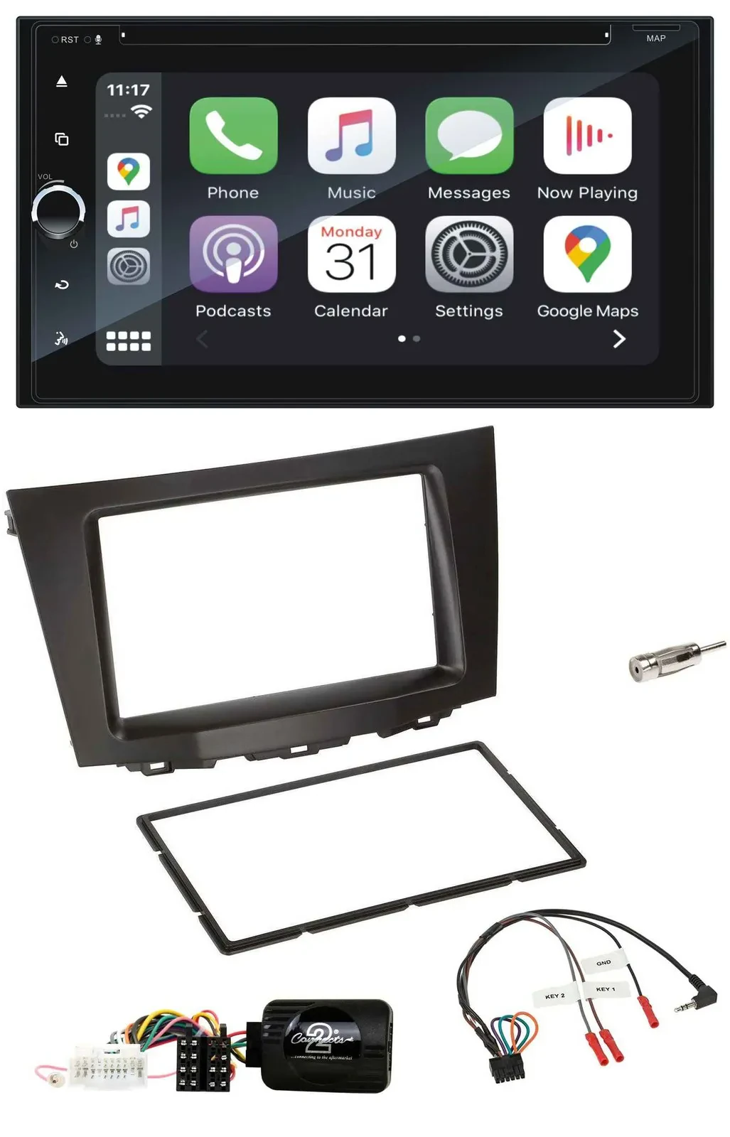 Blaupunkt DAB USB Bluetooth Lenkrad 2DIN TMC Navigation für Suzuki Kizashi ab 20