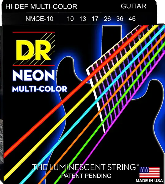 Струны для электрогитары DR Strings NMCE-10 Neon Multi-Color 10-46