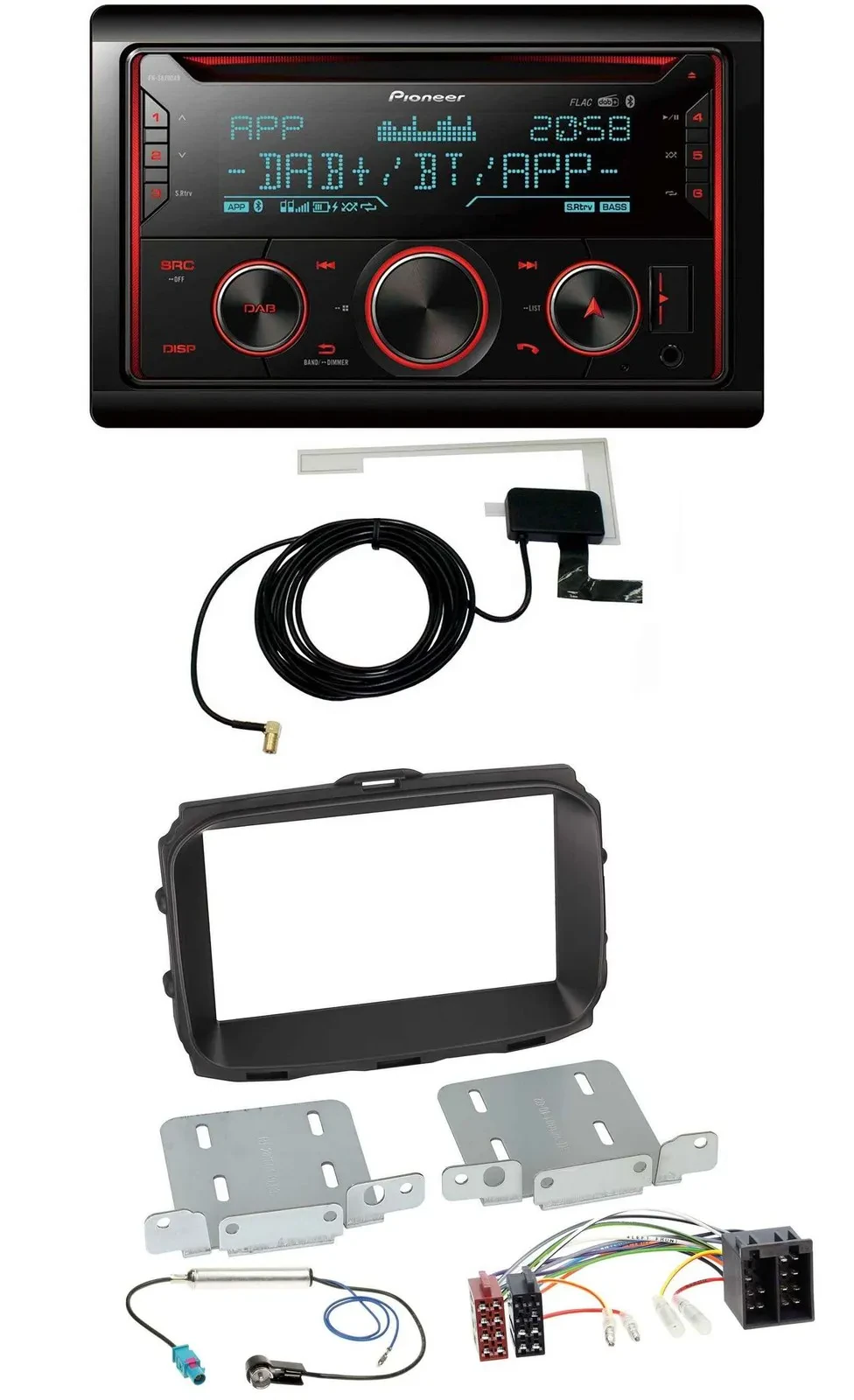 Автомагнитола Pioneer 2DIN, MP3, DAB, USB, CD, Bluetooth для Alfa Romeo Giulietta (2013–2021) ISO