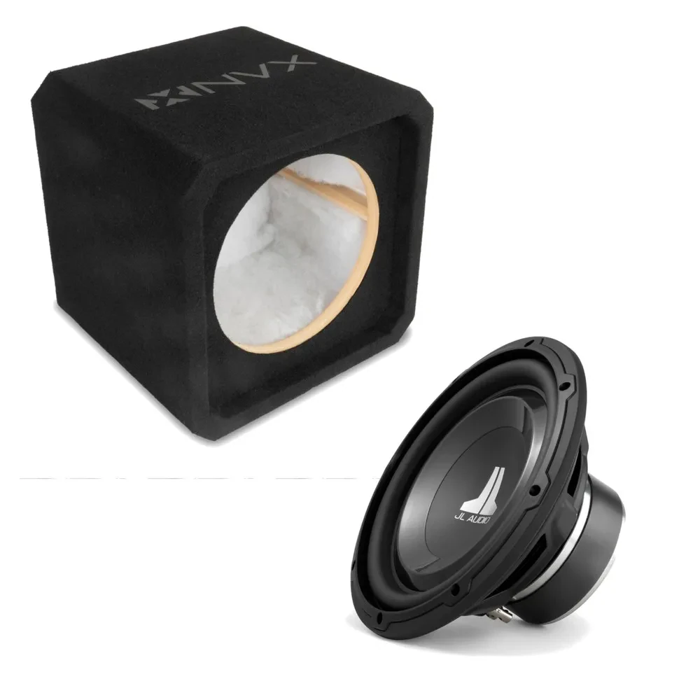 NVX NE101S Single 10" Sealed 3/4" MDF Subwoofer Enclosure w/ W1v3 Car Subwoofer