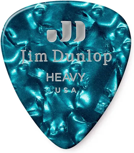 Dunlop Celluloid Turquoise Pearloid Extra Heavy 483P11XH 12Pack  медиаторы, очень жесткие, 12 шт.