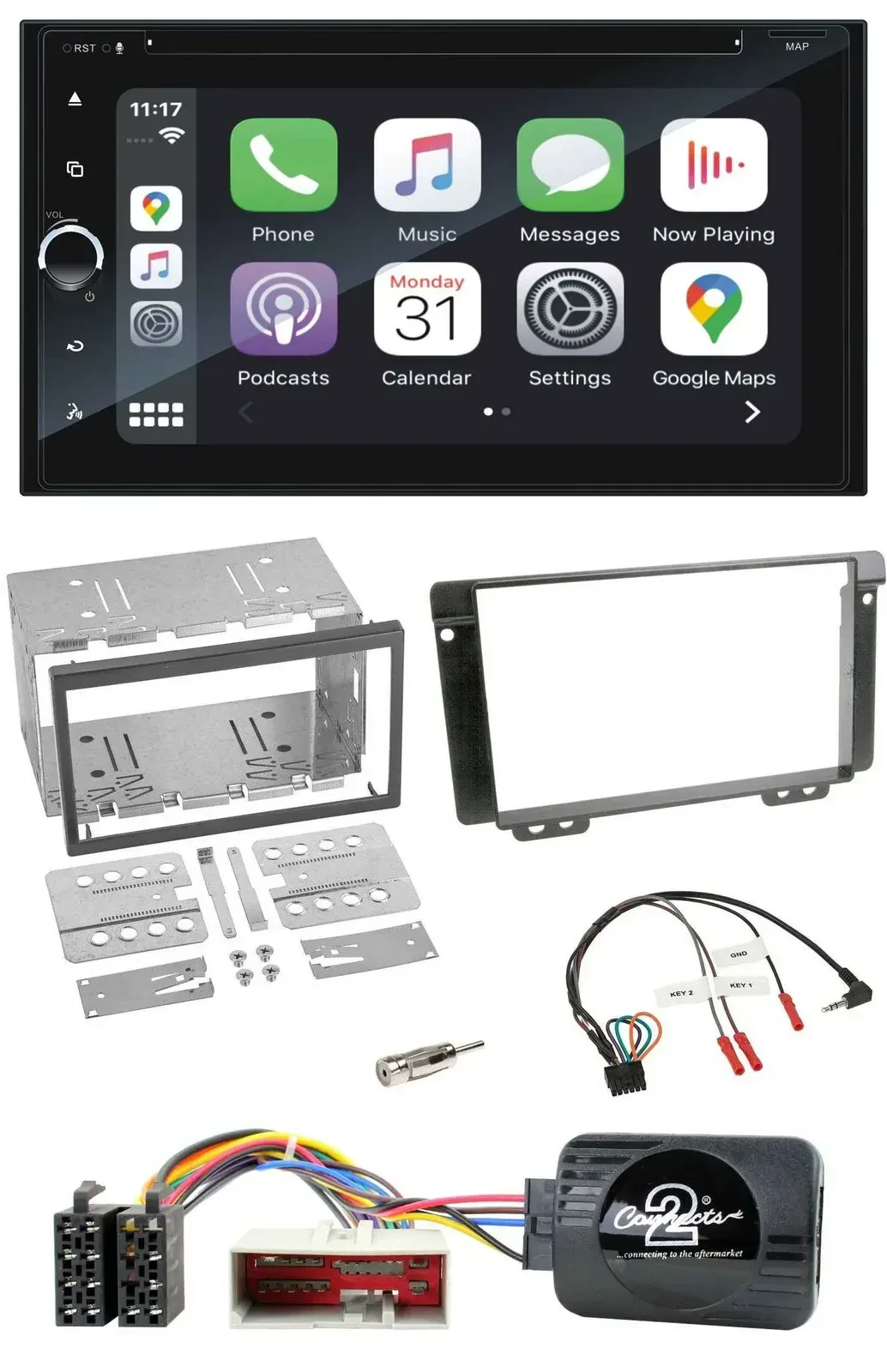 Blaupunkt 2DIN Bluetooth DAB USB DVD Lenkrad Autoradio für Land Rover Freelander