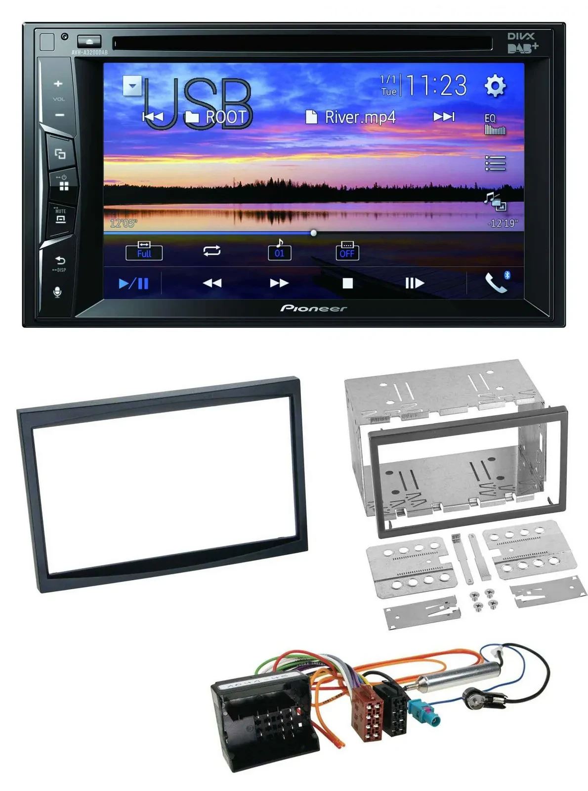 Pioneer Bluetooth 2DIN USB DVD DAB MP3 Autoradio für Peugeot 207 307 Expert Part