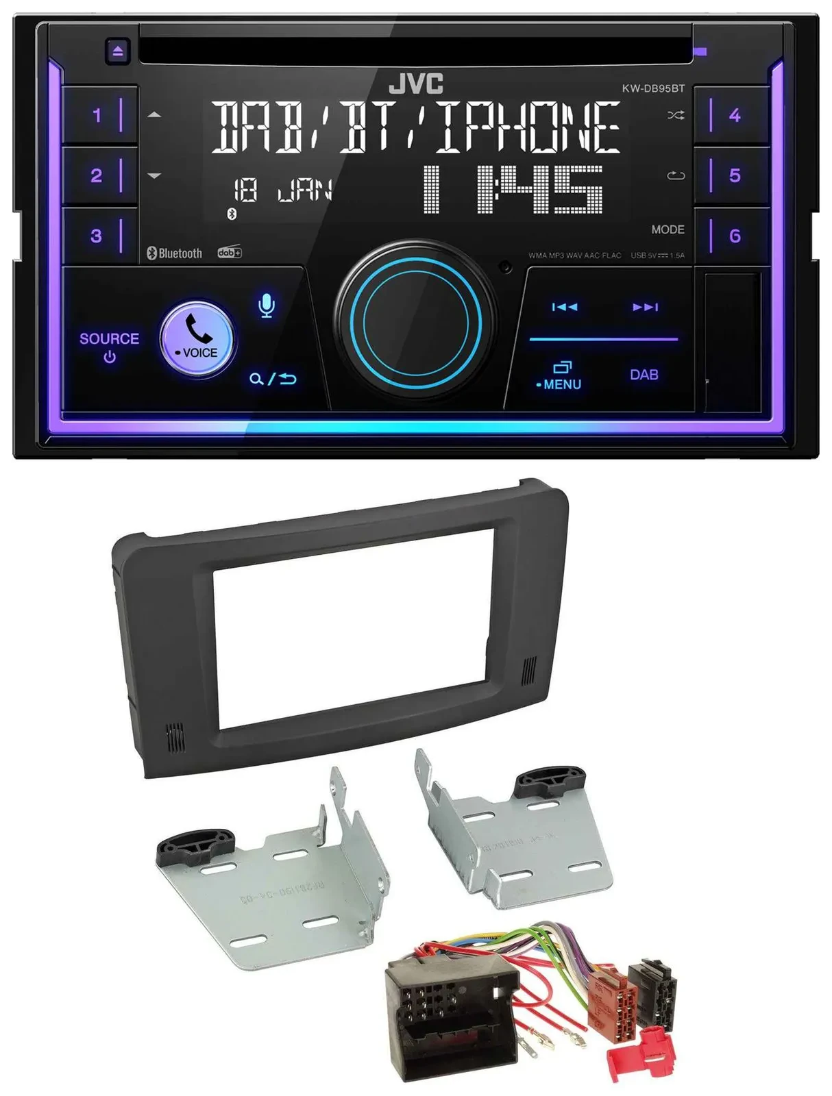 JVC MP3 USB 2DIN DAB Bluetooth CD Autoradio für Mercedes M-Klasse W164 05-11