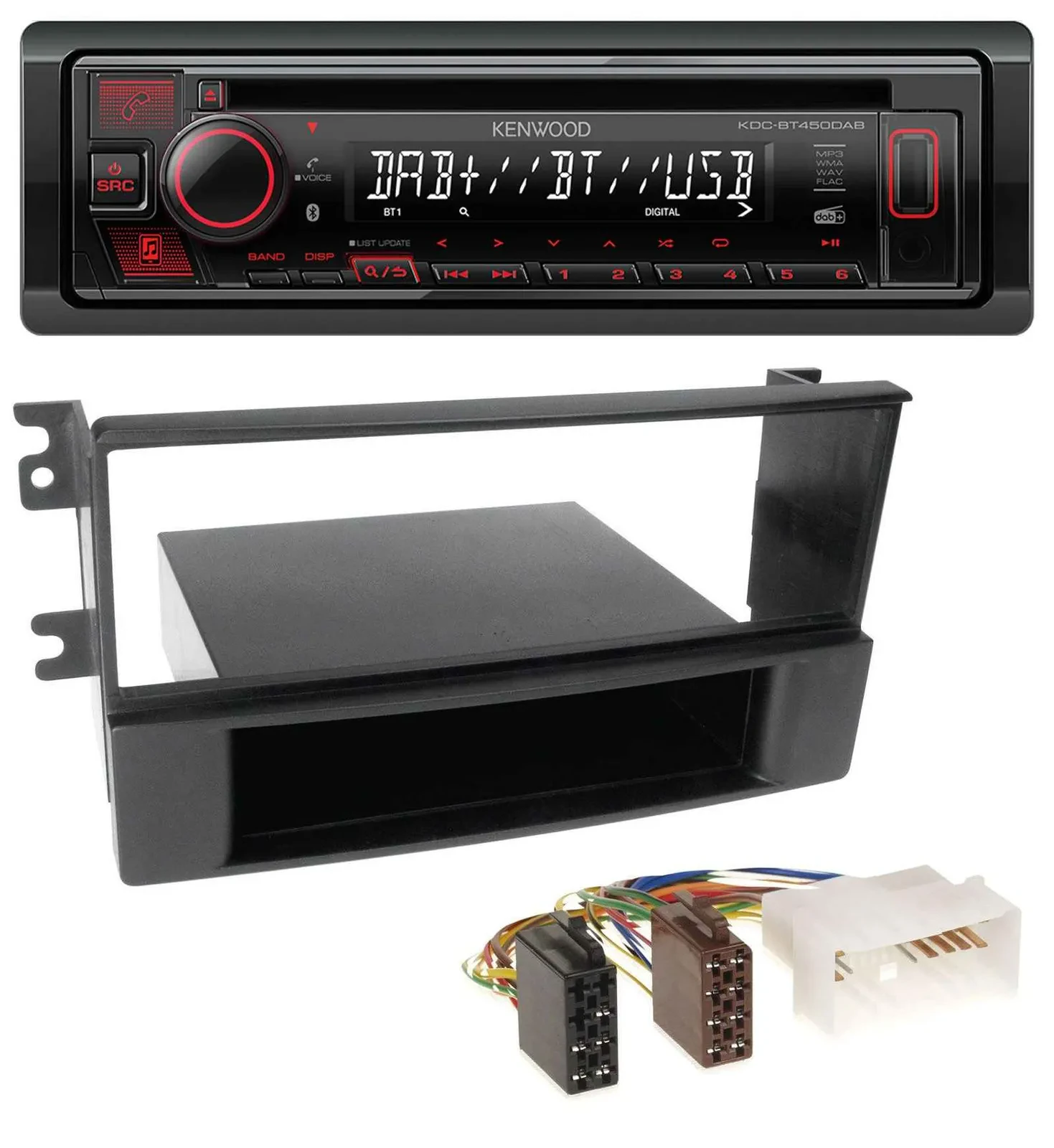 Kenwood MP3 CD USB Bluetooth DAB Autoradio für Kia Sorento (ab 2006)