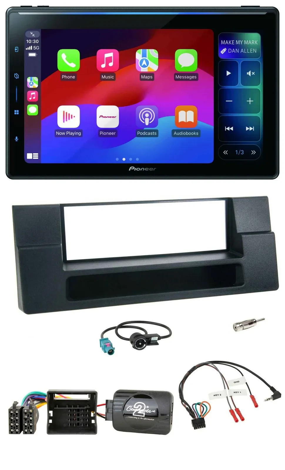 Pioneer Bluetooth DAB Lenkrad USB Autoradio für BMW 5er E39 X5 Quadlock Ablage