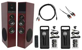 Rockville All-in-one Bluetooth Home Theater/Karaoke Machine System+Subs+(2) Mics