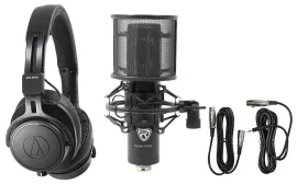 Набор для записи Audio-Technica ATH-M60X+RCM PRO (набор) мониторные наушники, конденсаторный микрофон, поп-фильтр