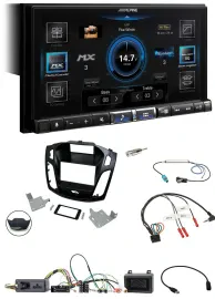 Alpine DAB 2DIN USB Bluetooth Lenkrad Autoradio für Ford Focus 2014-2018