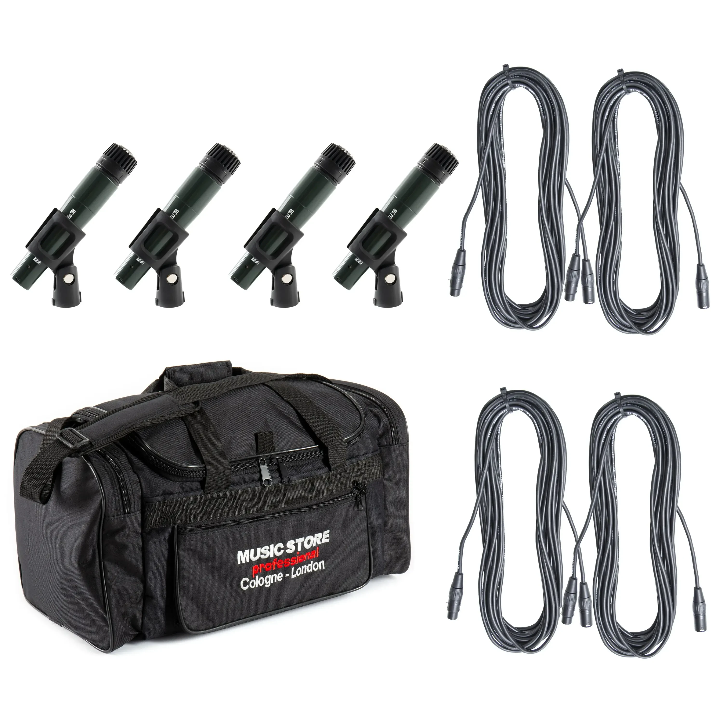 Audio MS Pro Beta Mikrofon Set, 2x Instrumentenmikro, 2x Gesangsmikro, Tasche