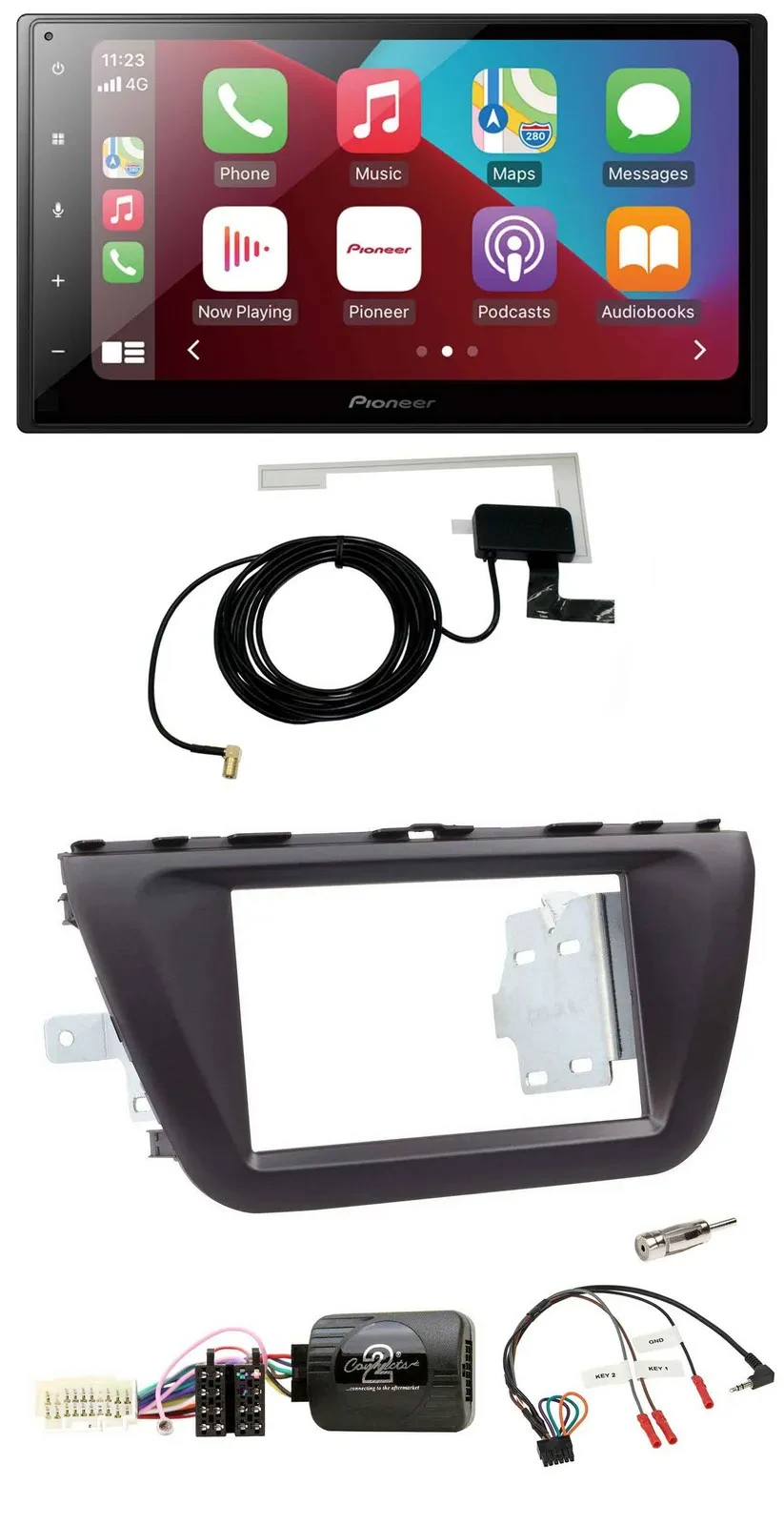 Автомагнитола Pioneer 2DIN USB, Bluetooth, DAB, поддержка управления на руле для Suzuki SX4 (с 2013)