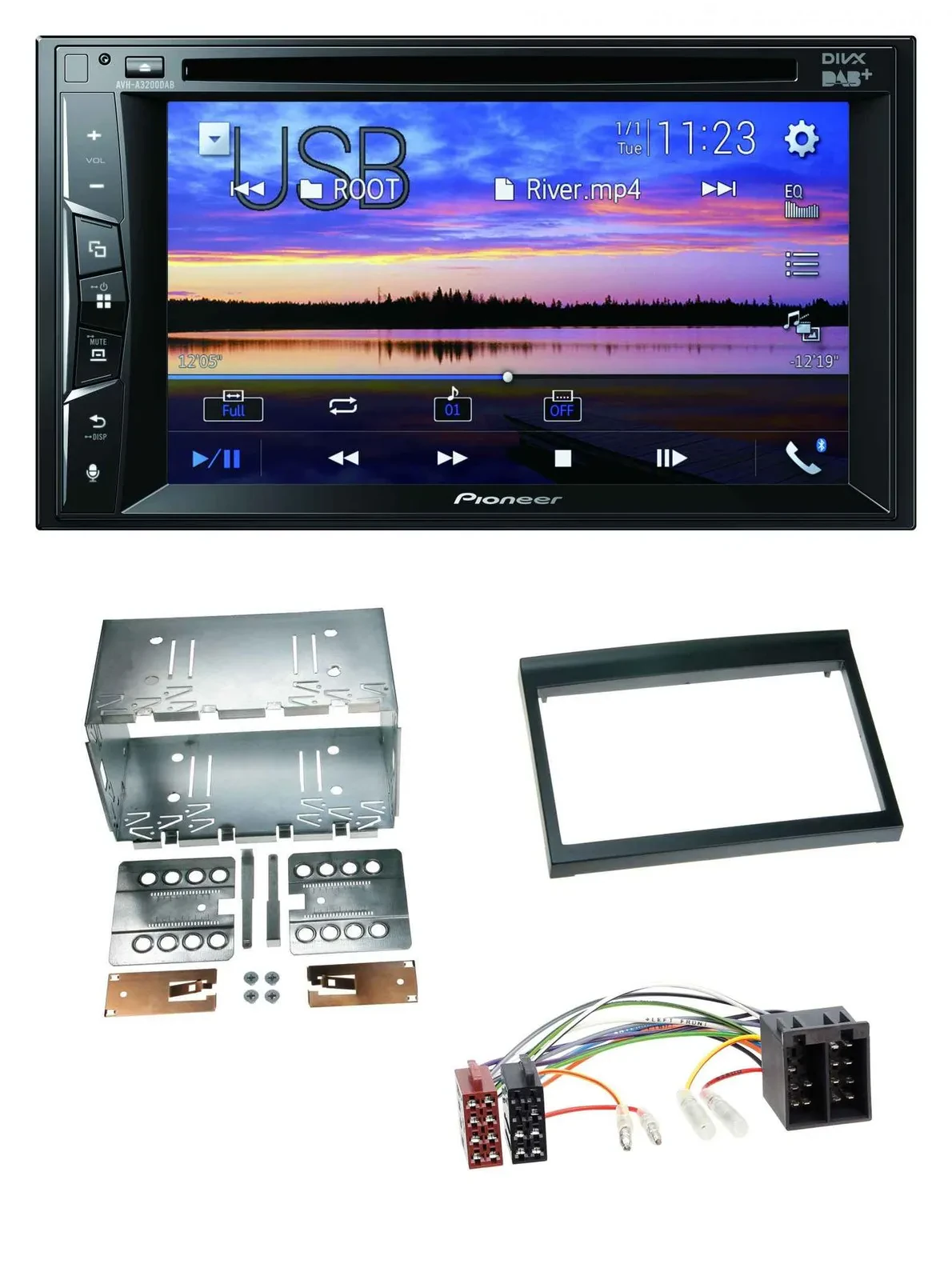 Pioneer Bluetooth 2DIN USB DVD DAB MP3 Autoradio für Porsche Boxster 1996-2004