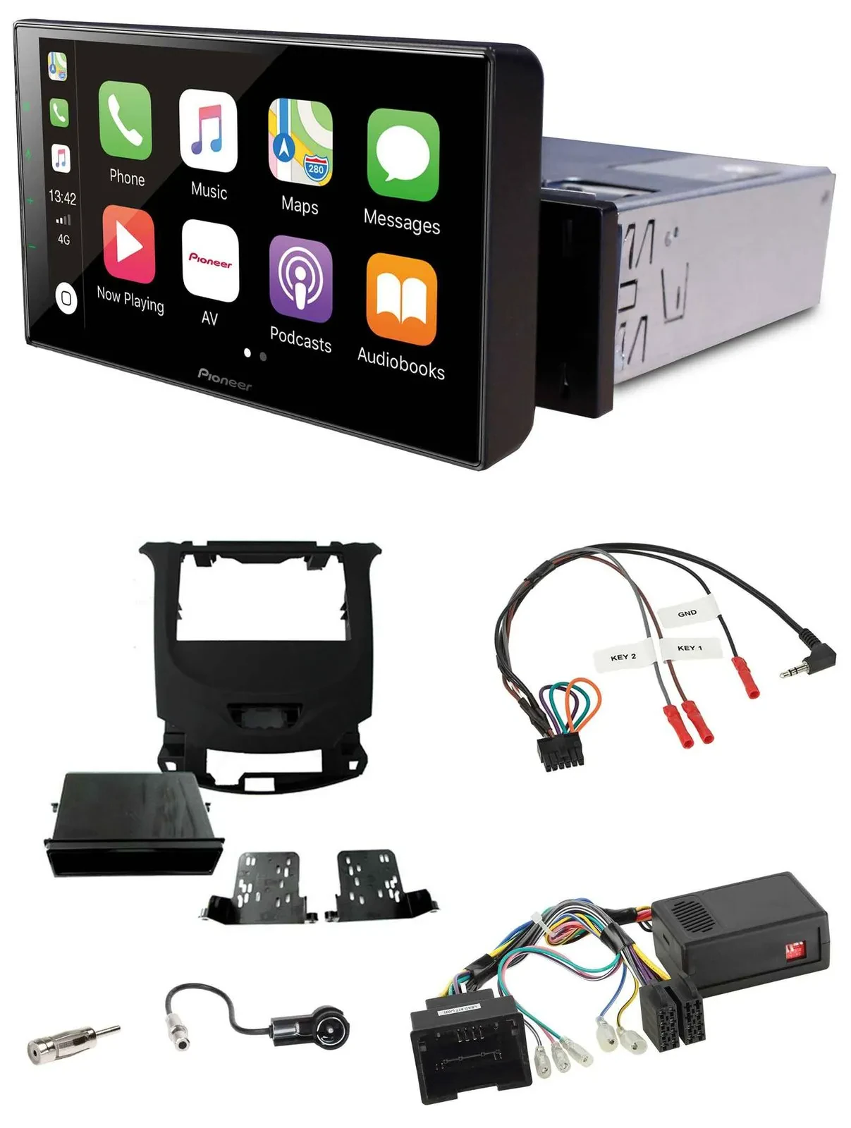 Pioneer Bluetooth Lenkrad DAB USB Autoradio für Chevrolet Cruze ab 2016 klavier