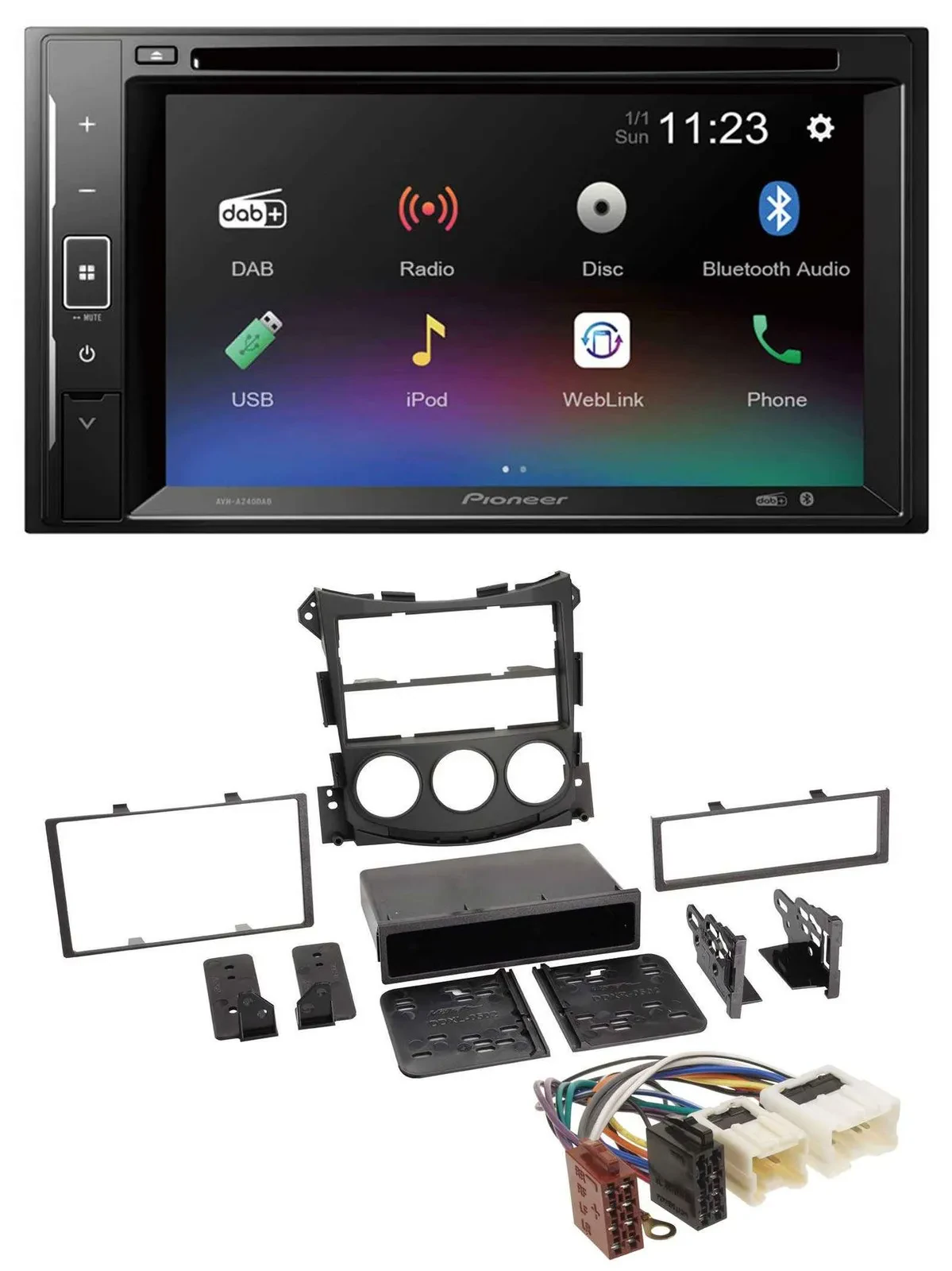 Pioneer Bluetooth MP3 USB 2DIN DAB DVD Autoradio für Nissan 370Z Coupe Roadster