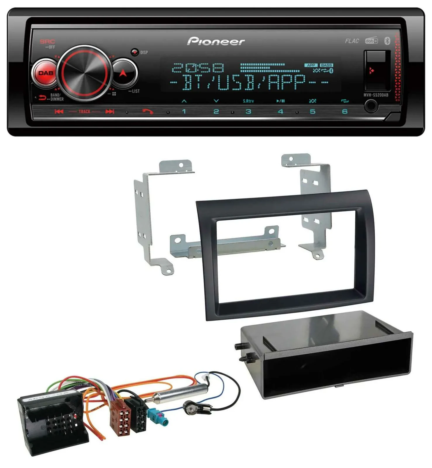 Автомагнитола для Citroen Jumper (2006–2011) Pioneer Bluetooth, USB, MP3, DAB, Quadlock, чёрная
