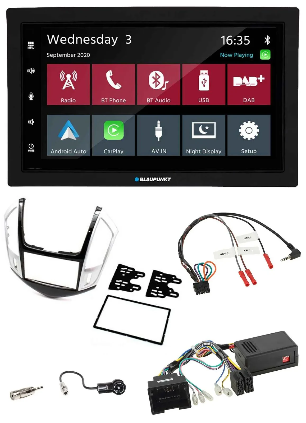 Blaupunkt 2DIN Lenkrad USB Bluetooth DAB Autoradio für Chevrolet Cruze 2011-2016