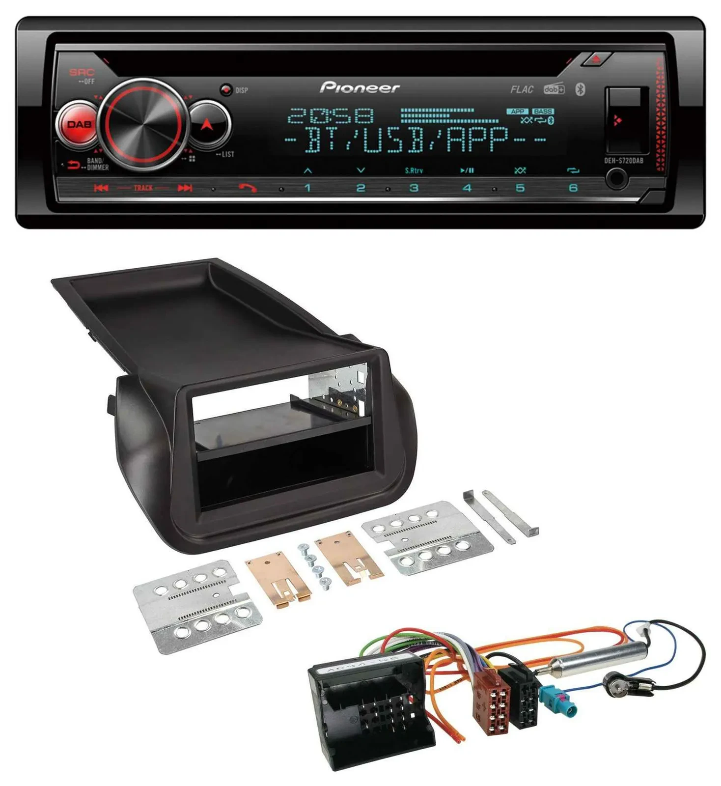 Pioneer MP3 DAB CD Bluetooth USB Autoradio für Citroen Nemo Peugeot Bipper ab 20