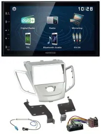 Kenwood 2DIN Bluetooth MP3 USB DAB Autoradio für Ford Fiesta 2010-2017 silber