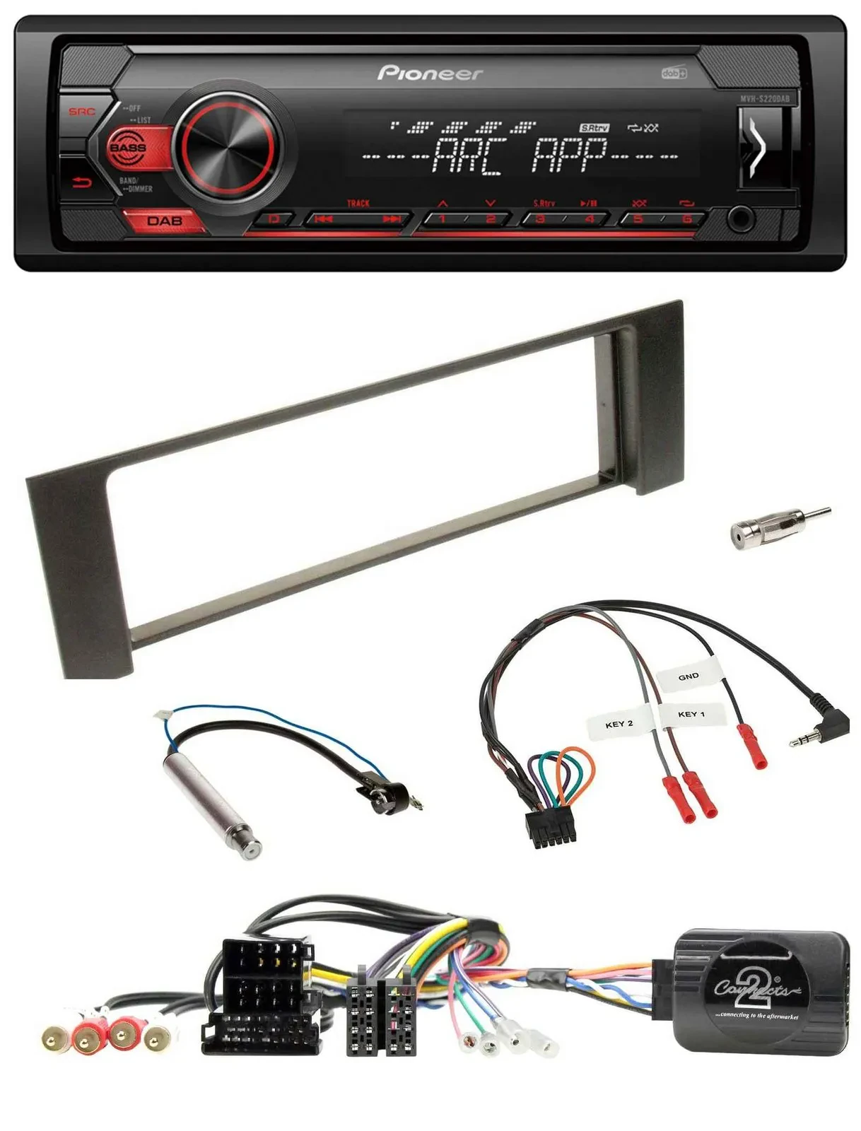 Pioneer DAB 1DIN MP3 Lenkrad USB Autoradio für Audi A4 00-09 ISO Fakra teilaktiv