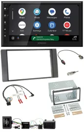Kenwood DAB Bluetooth USB Lenkrad 2DIN Autoradio für Ford Kuga 08-12 anthrazit