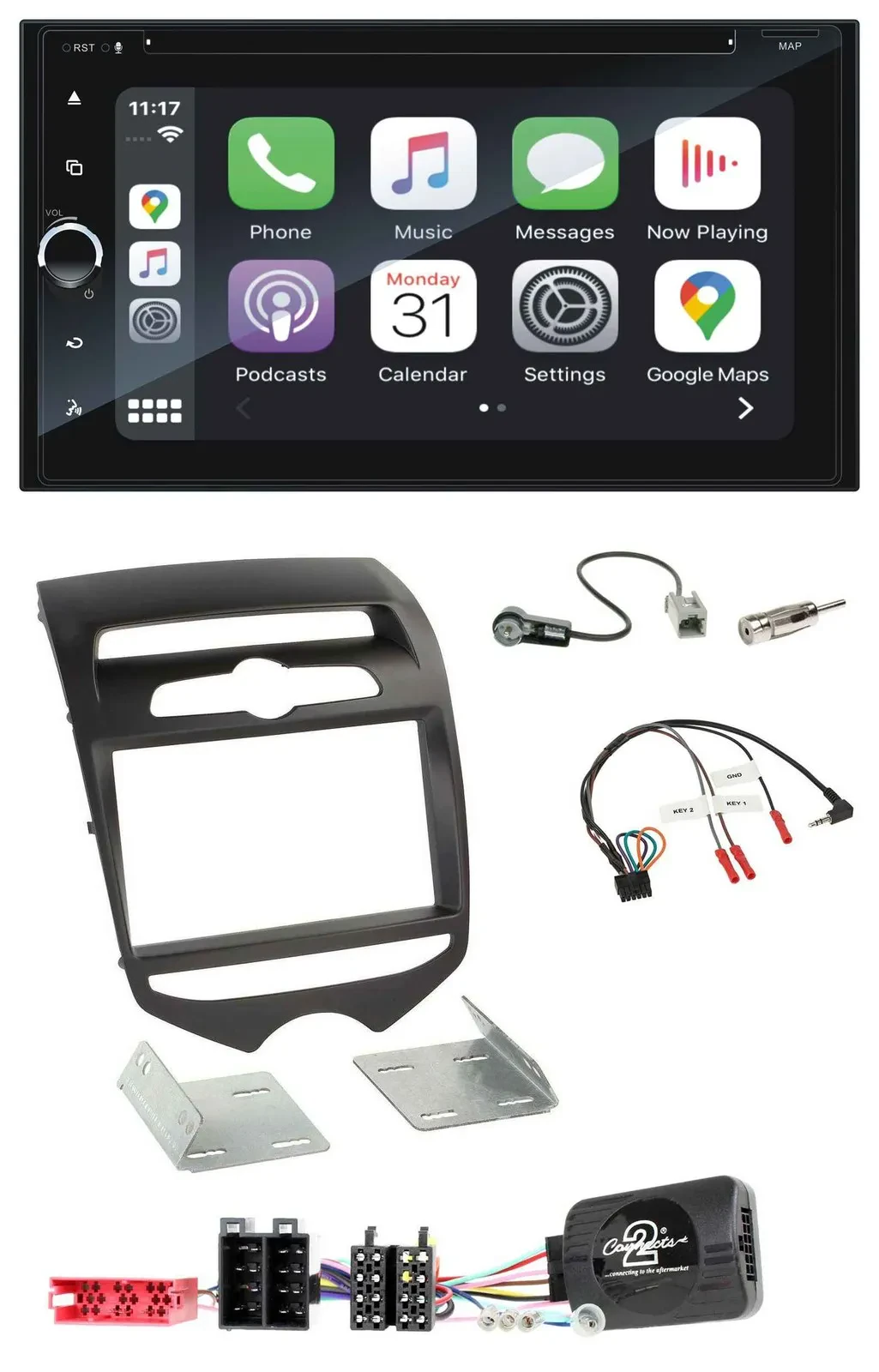 Blaupunkt DAB USB Bluetooth Lenkrad 2DIN TMC Navigation für Hyundai ix20 ab 2010