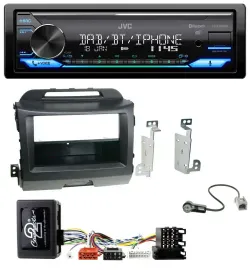 JVC Bluetooth DAB USB Lenkrad Autoradio für Kia Sportage 3 Navi 10-15 schwarz