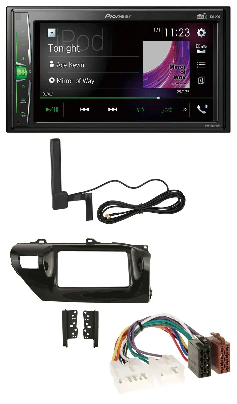 Автомагнитола для Toyota Hilux Pioneer 2DIN, MP3, DAB, AUX, Bluetooth