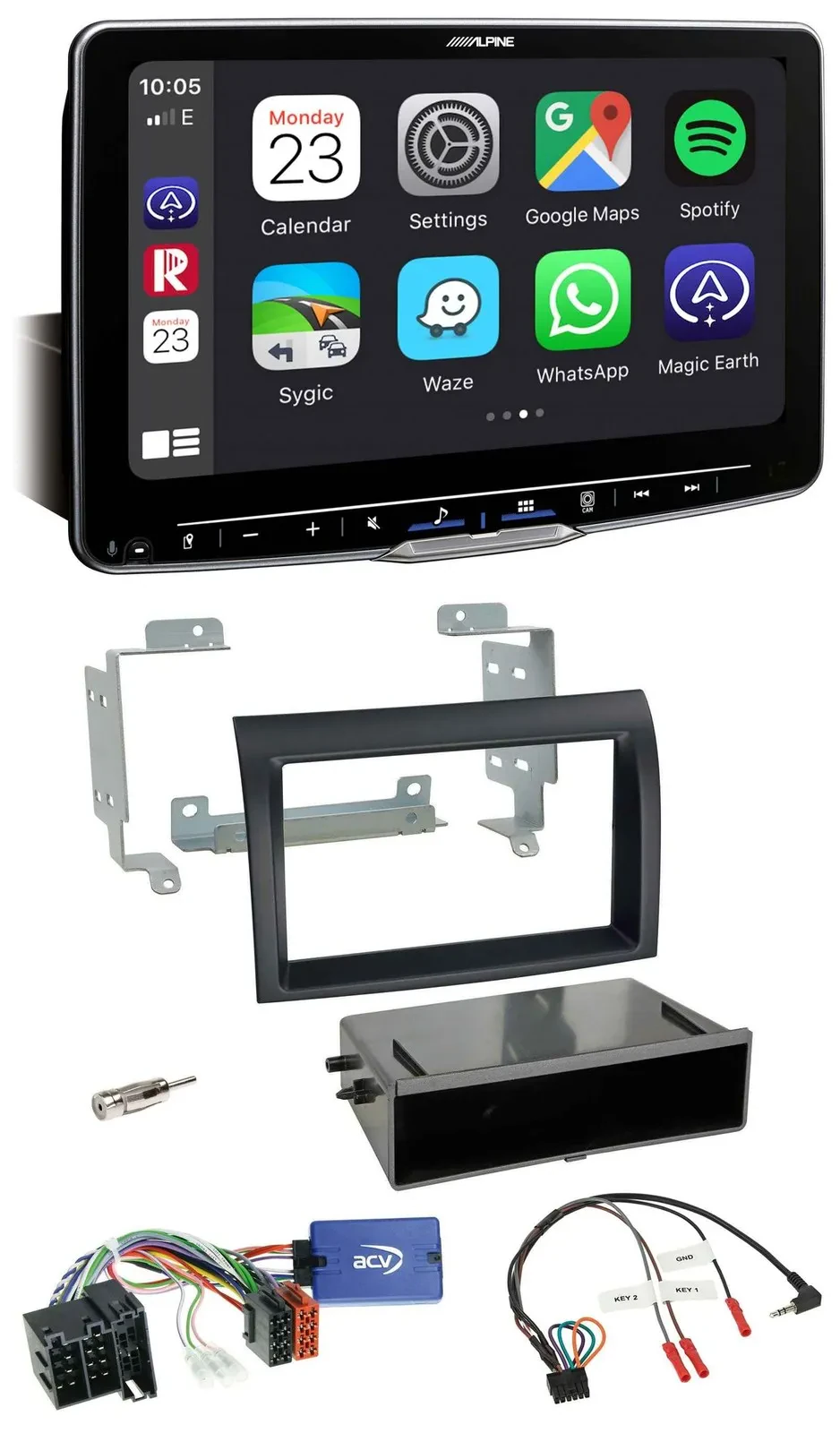 Автомагнитола для Fiat Ducato 2008–2011 Alpine Bluetooth USB DAB черная