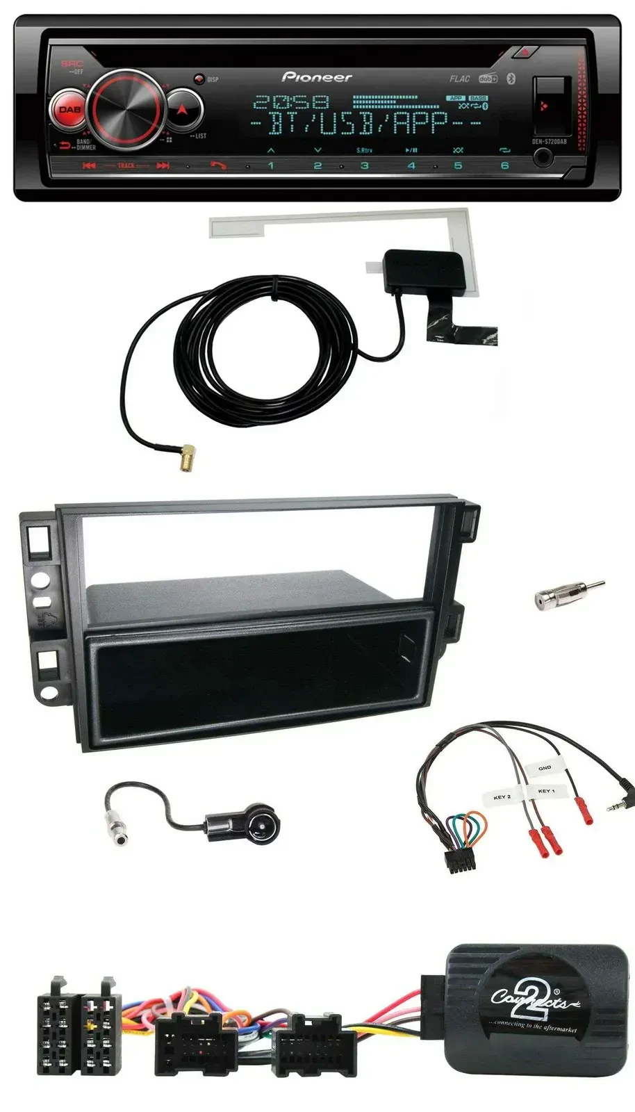 Автомагнитола для Chevrolet Aveo/Captiva Pioneer DAB, CD, USB, Bluetooth, с поддержкой управления на руле