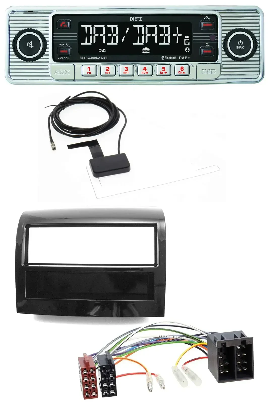 Автомагнитола для Fiat Ducato (2011–2021) Dietz Bluetooth USB MP3 DAB черный (piano black)