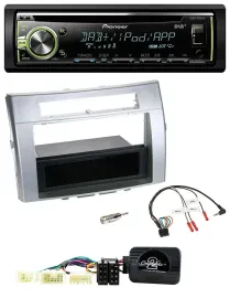 Автомагнитола для Toyota Corolla Verso 2004–2007 Pioneer DAB, CD, USB, MP3, серебристая, поддержка кнопок на руле