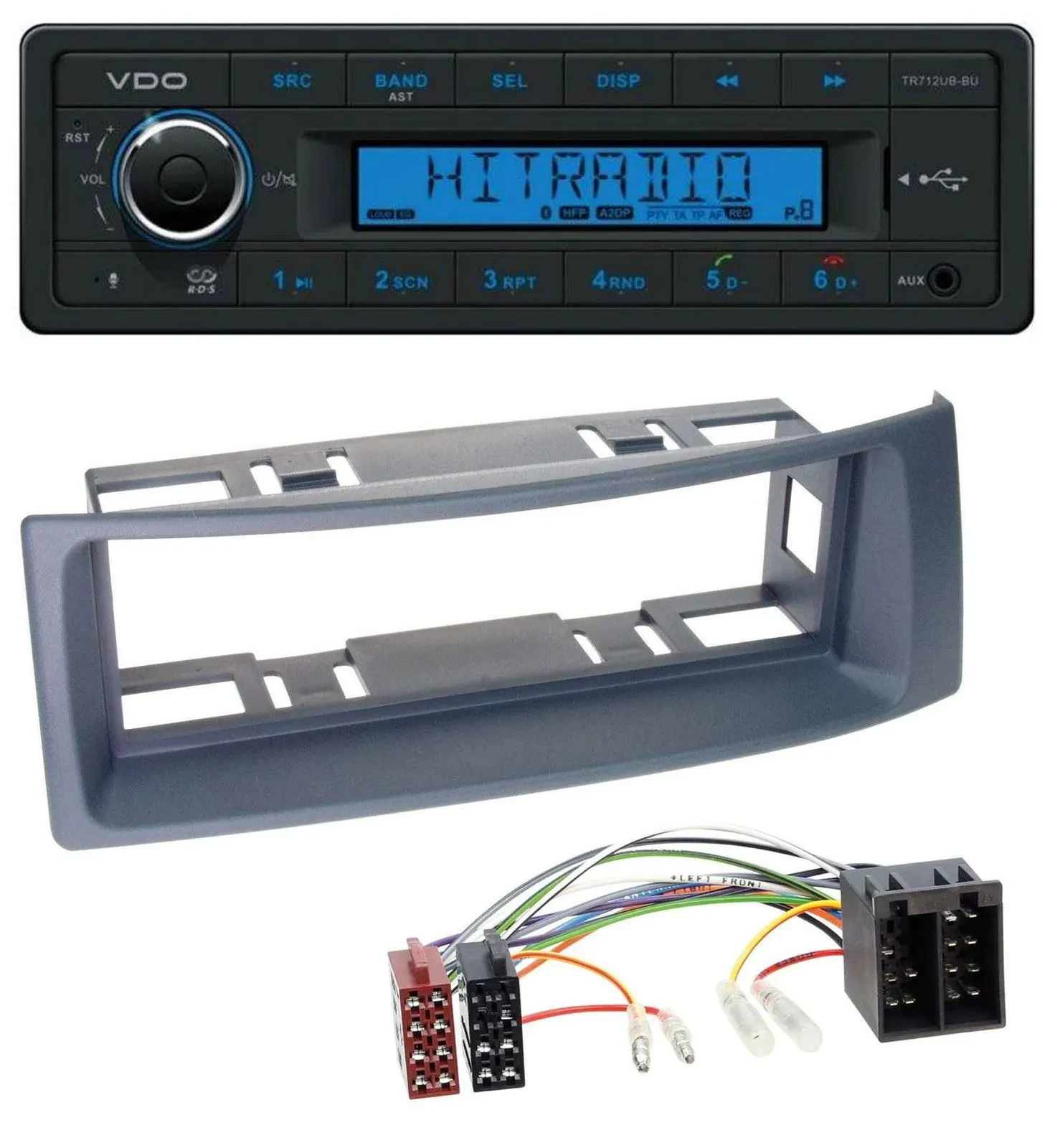 VDO Bluetooth AUX USB MP3 Autoradio für Renault Scenic Megane bis 03 grau