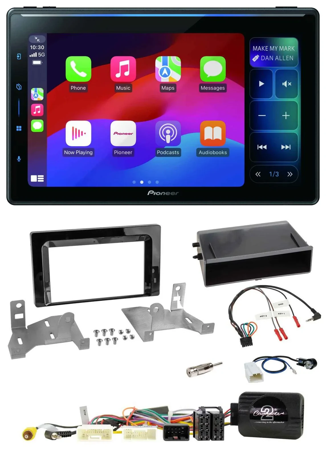 Pioneer Bluetooth DAB Lenkrad USB Autoradio für Toyota Aygo ab 2022 AB7 Klavierl