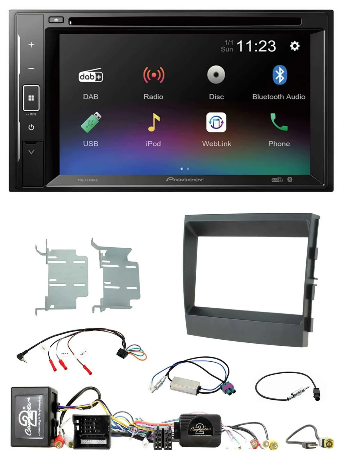 Pioneer Bluetooth Lenkrad USB 2DIN DAB DVD Autoradio für Porsche Panamera MOST-S
