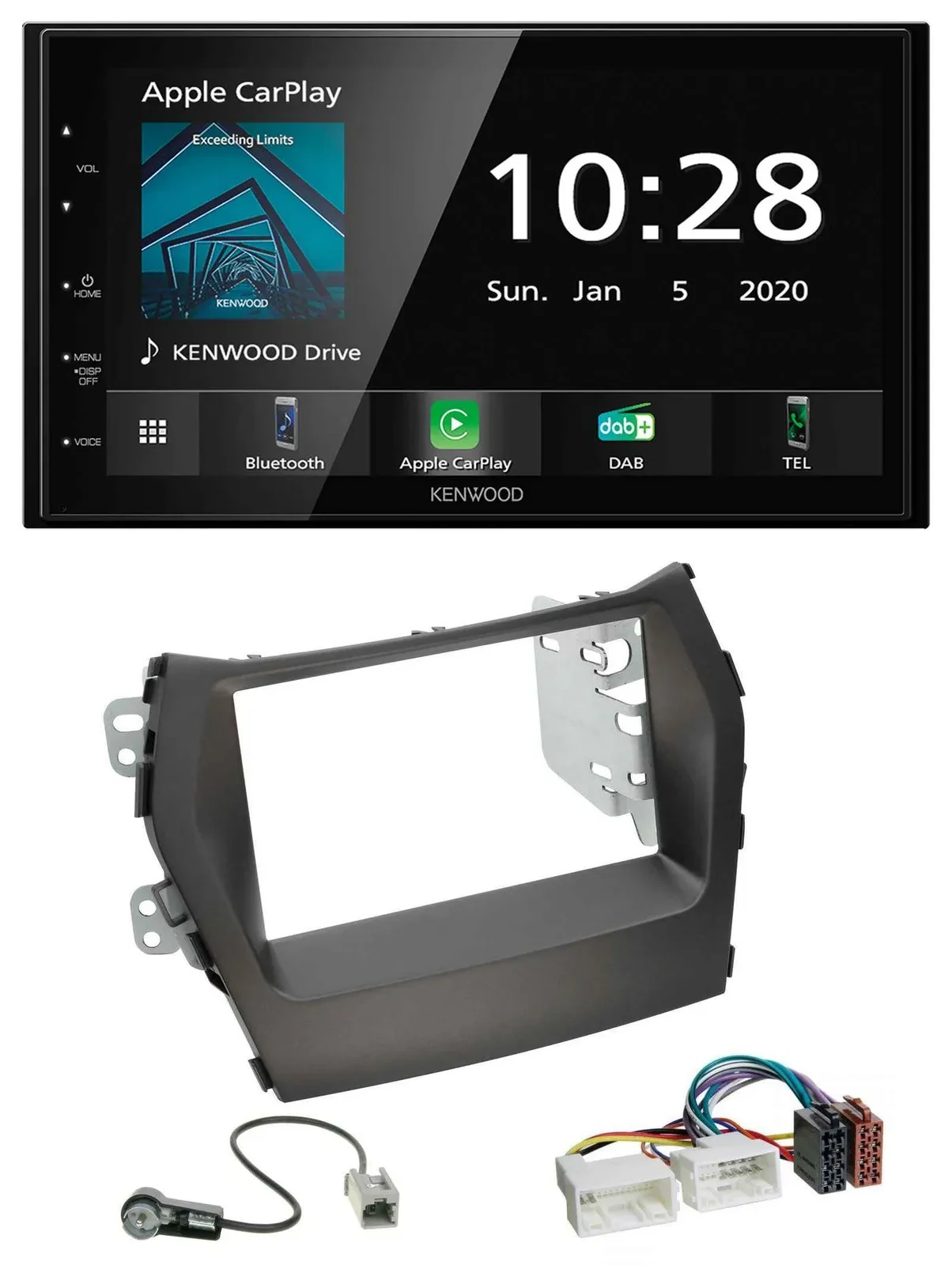 Автомагнитола для Hyundai Santa Fe (с 2012) Kenwood 2-DIN, Bluetooth, DAB, USB, MP3, без навигации