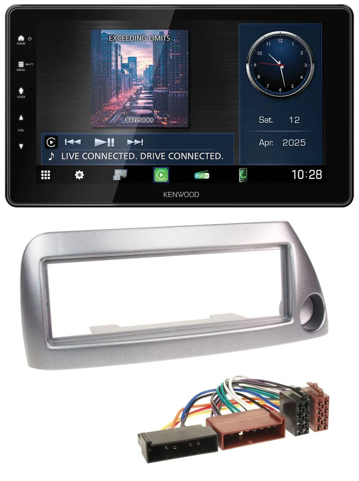 Kenwood MP3 Bluetooth USB DAB Autoradio für Ford Ka bis 2008 silber-metallic