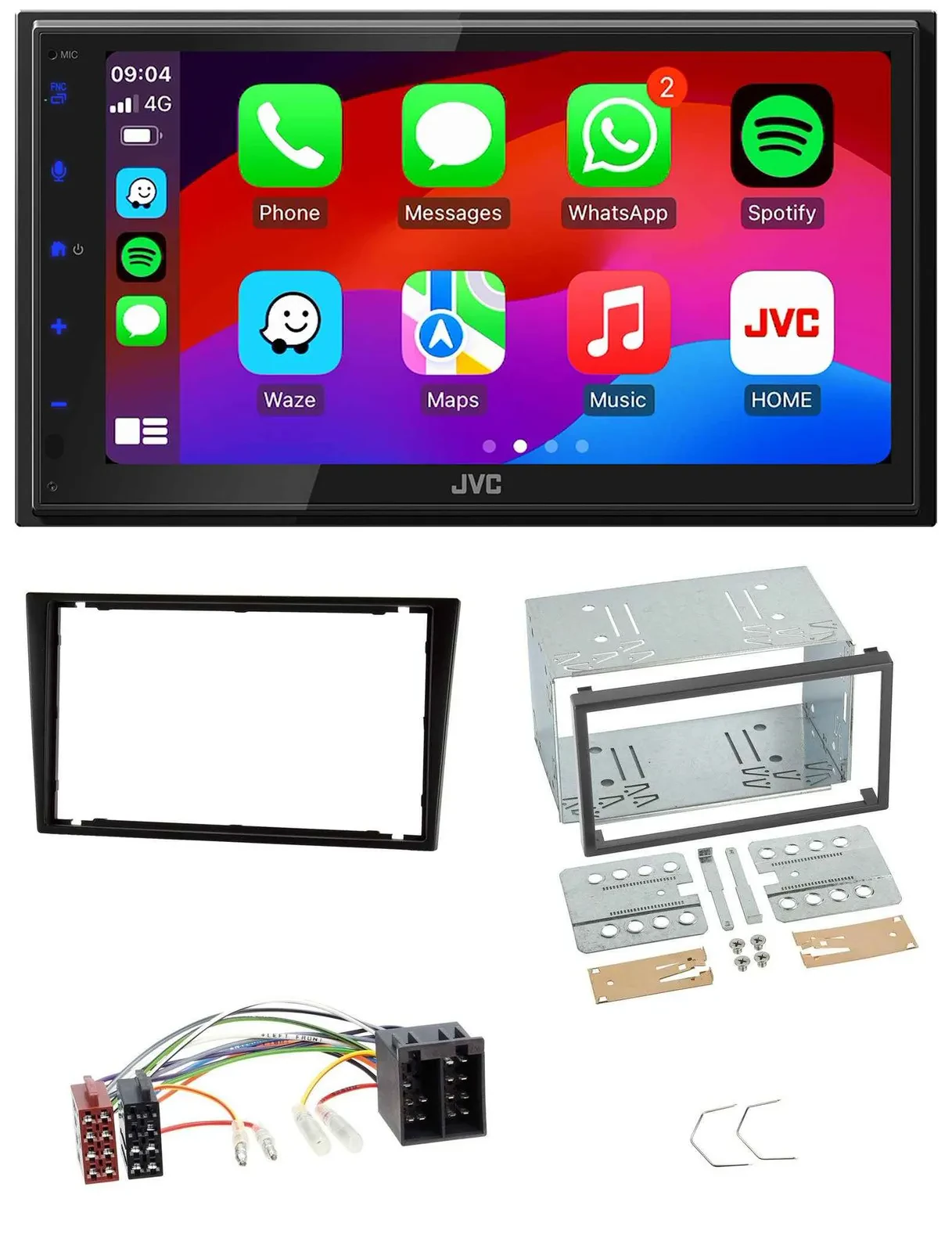 JVC Bluetooth USB MP3 2DIN DAB Autoradio für Opel Combo C Vivaro Corsa C Omega B