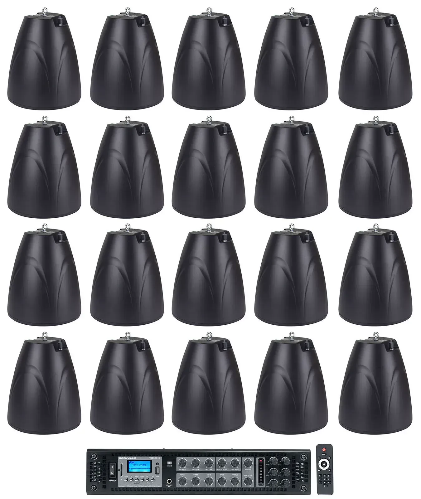 Потолочная акустика Rockville PEN-65T Black с усилителем (20 штук)