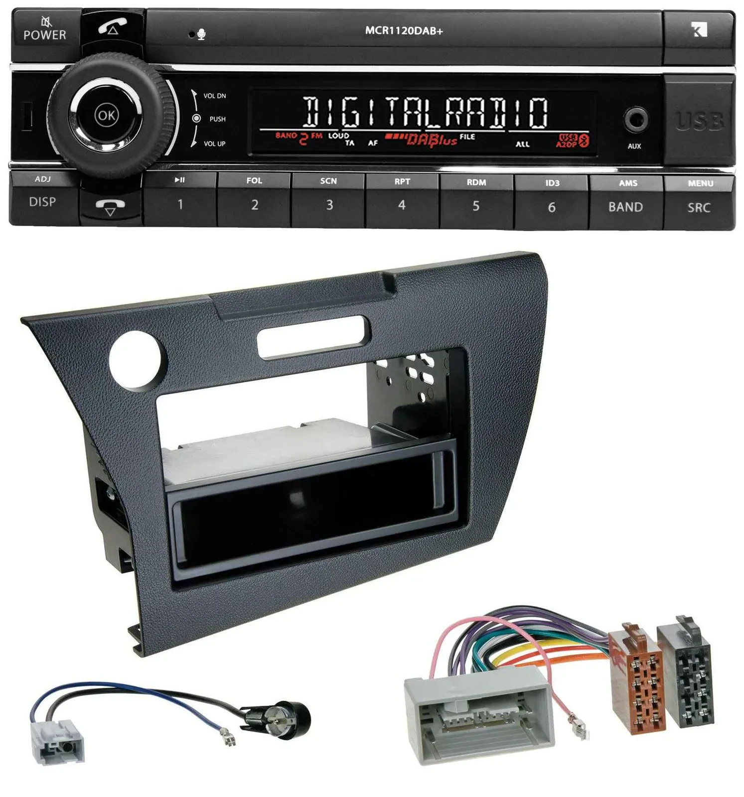 Kienzle Bluetooth MP3 USB DAB Autoradio für Honda CR-Z (ZF1, ab 2010)